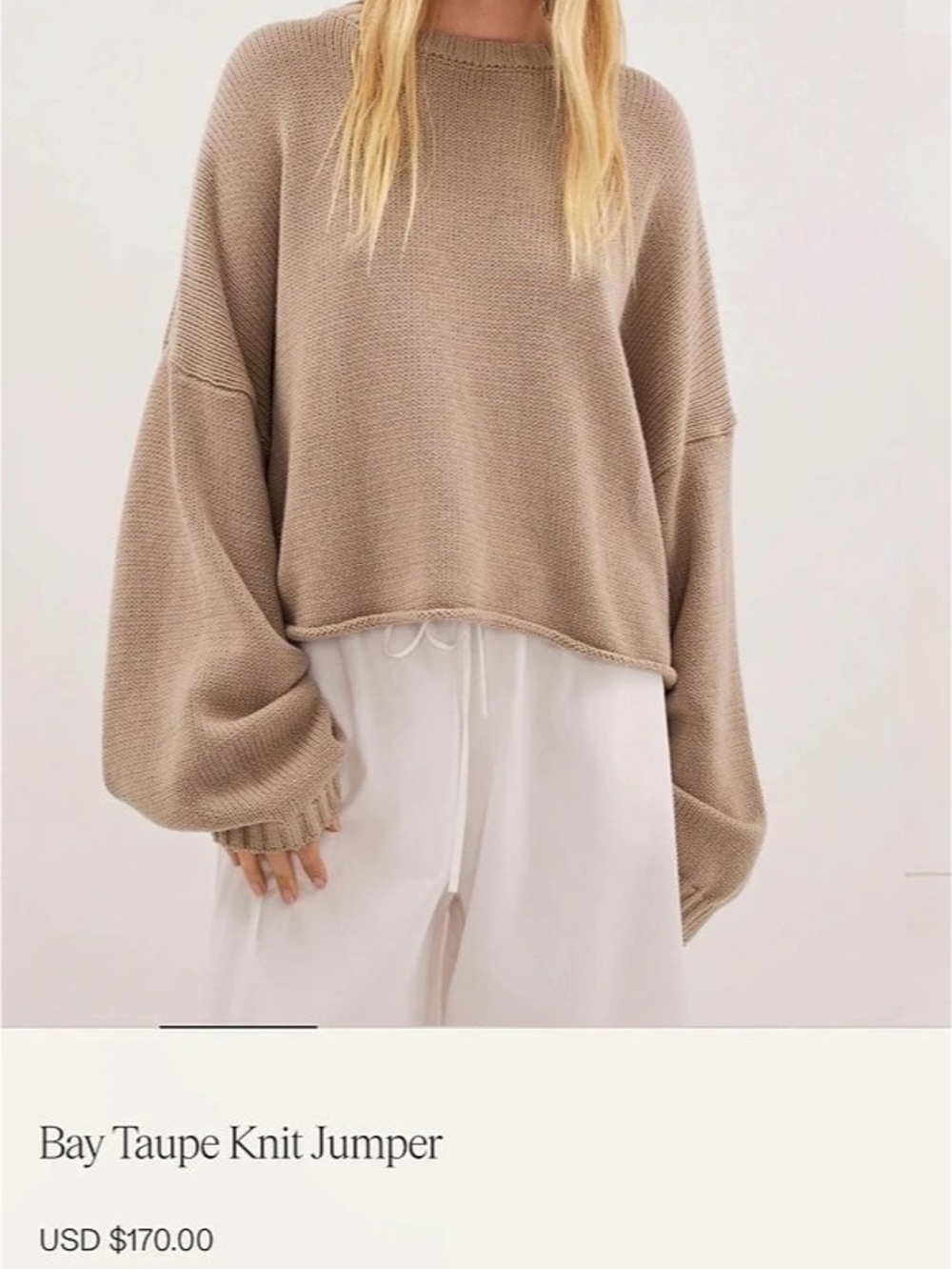 Dissh Bay Taupe Knit Jumper Brown size small